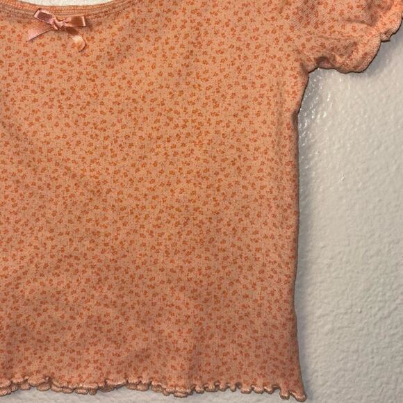 American Eagle Orange Floral Top woman's size small off the shoulder - Picture 7 of 16